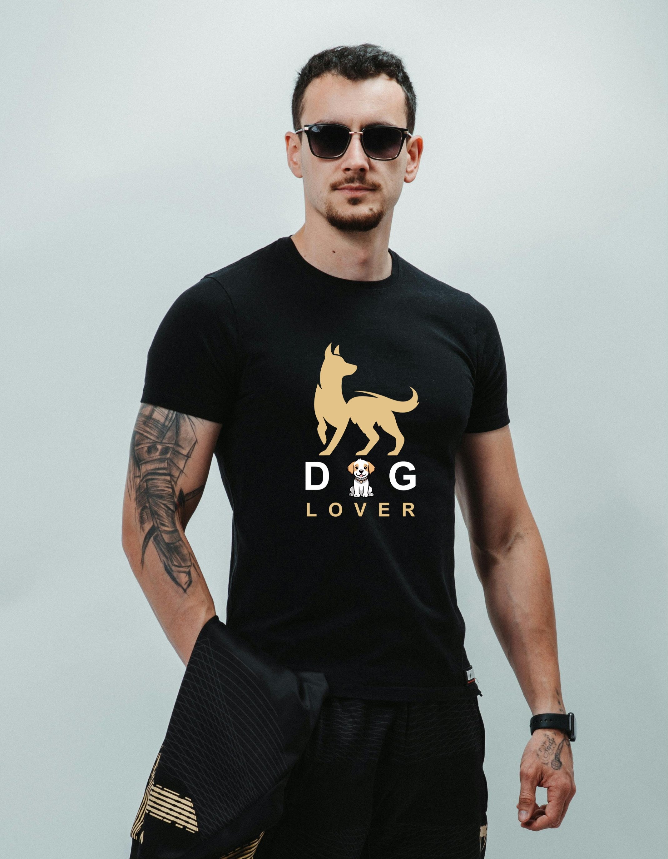 Dog Lover Graphic Black T-Shirt