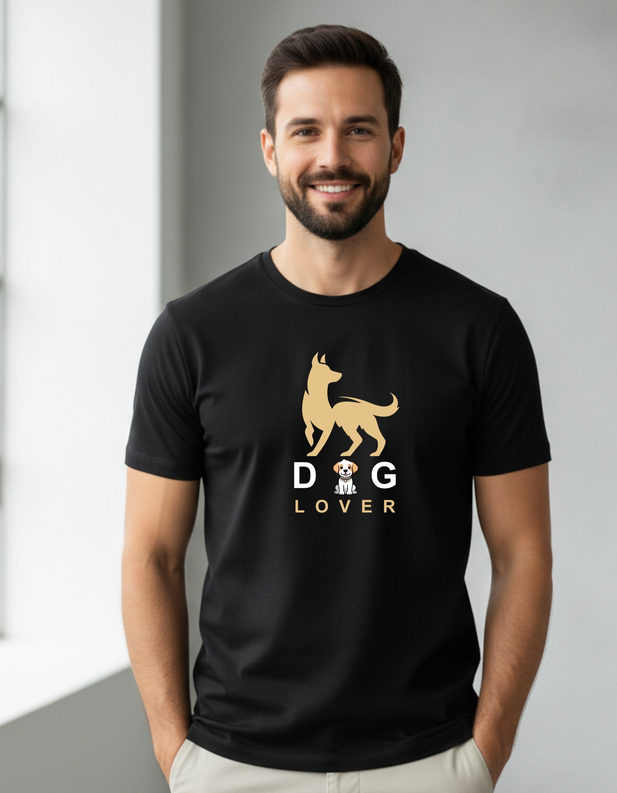 Dog Lover Graphic Black T-Shirt